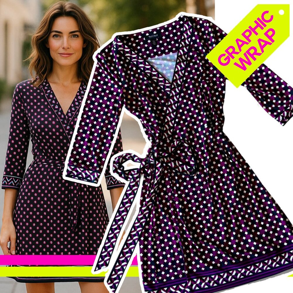 Geometric Patterns | Midi Wrap Dress | White House Black Market | 6